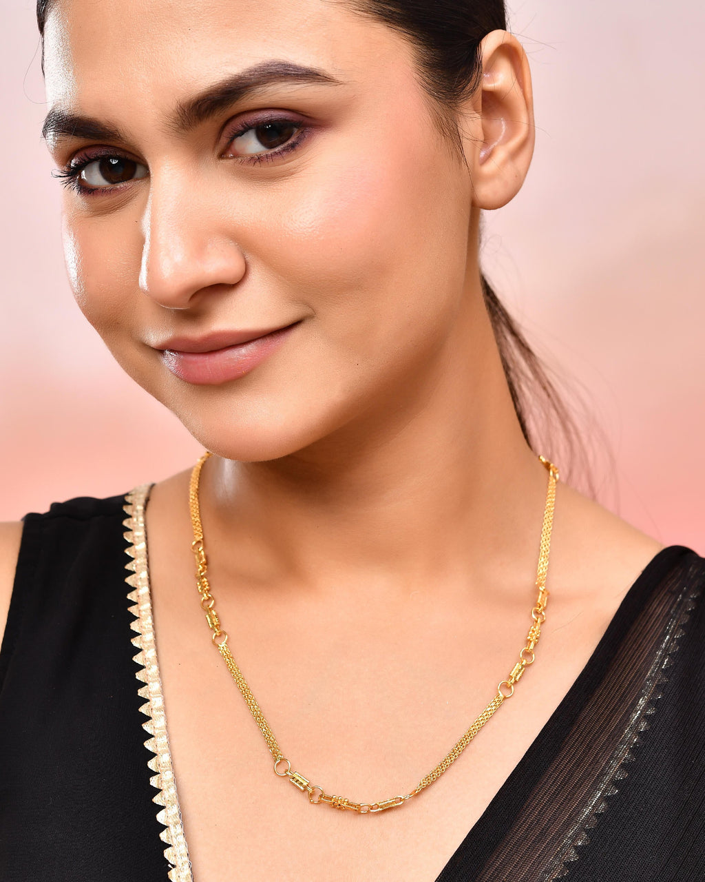 VOJ Gold-Polished Stainless Steel Designer Women Chain | Grocsy