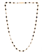 VOJ Gold-Polished Black Stone Studded Women Chain | Grocsy