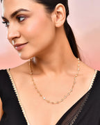 VOJ Women Gold-Polished Triangular Stone Studded Chain | Grocsy