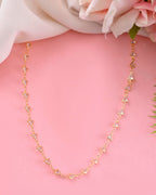 VOJ Women Gold-Polished Triangular Stone Studded Chain | Grocsy