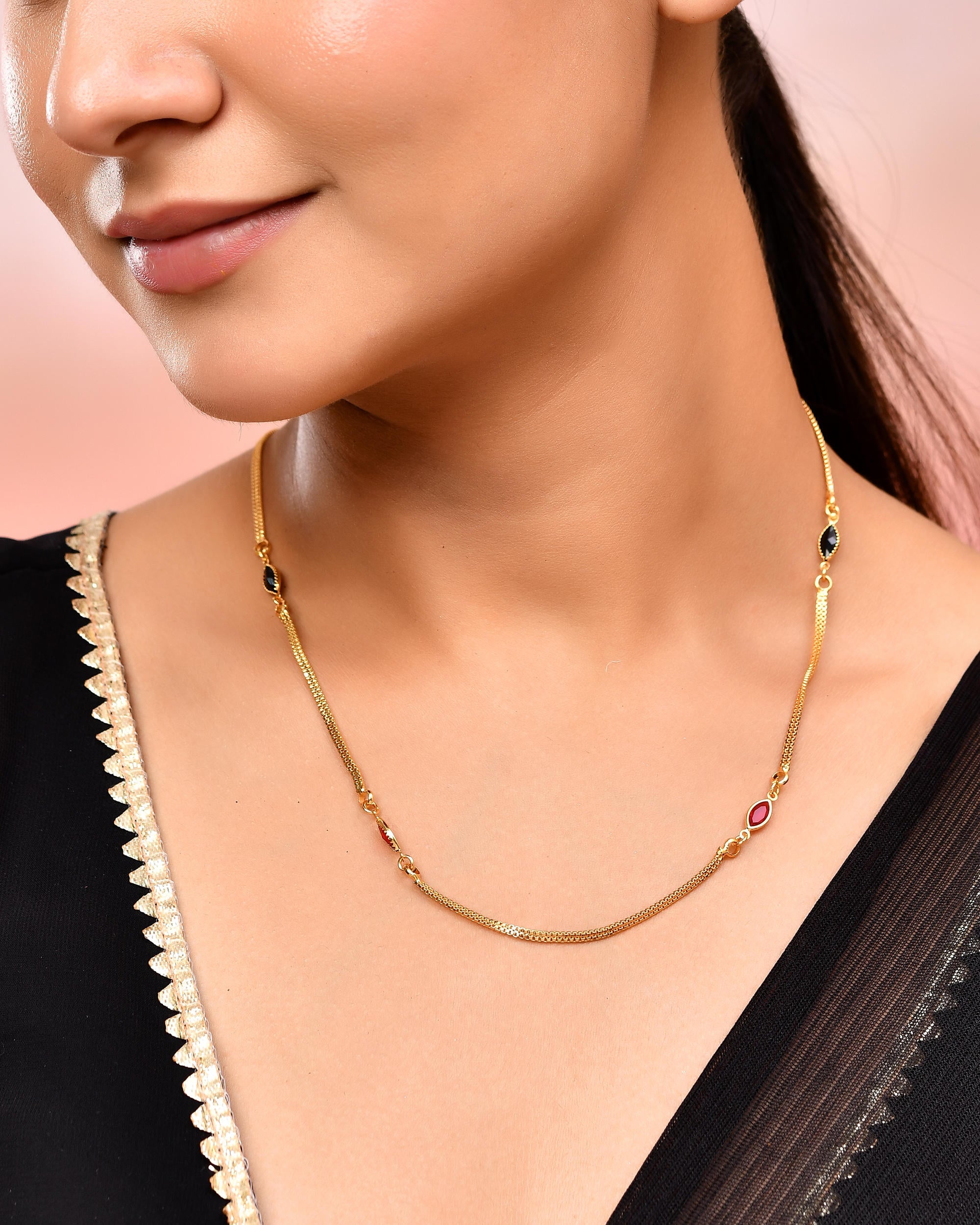 VOJ Gold-Polished Stainless Steel Designer Chain For Women | Grocsy