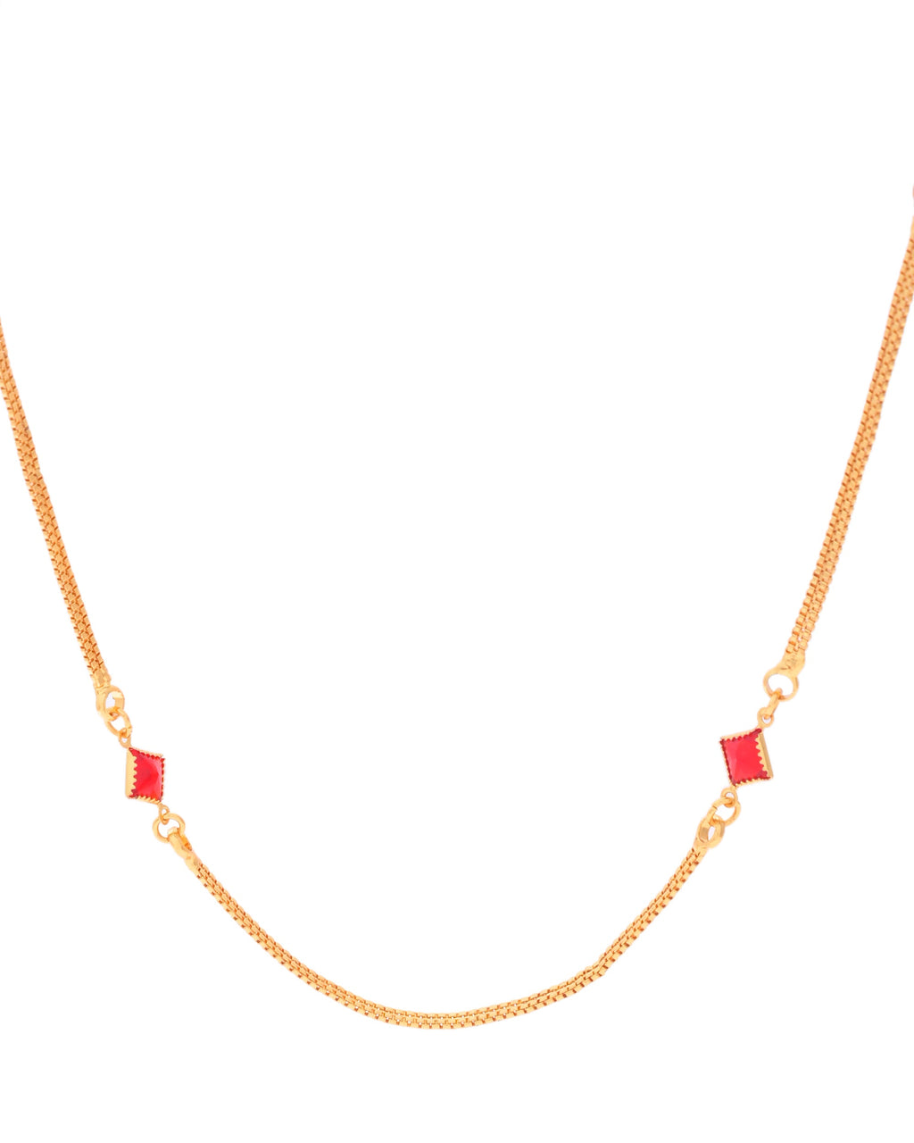 VOJ Gold-Polished Square Shapped Stainless Steel Chain For Women | Grocsy