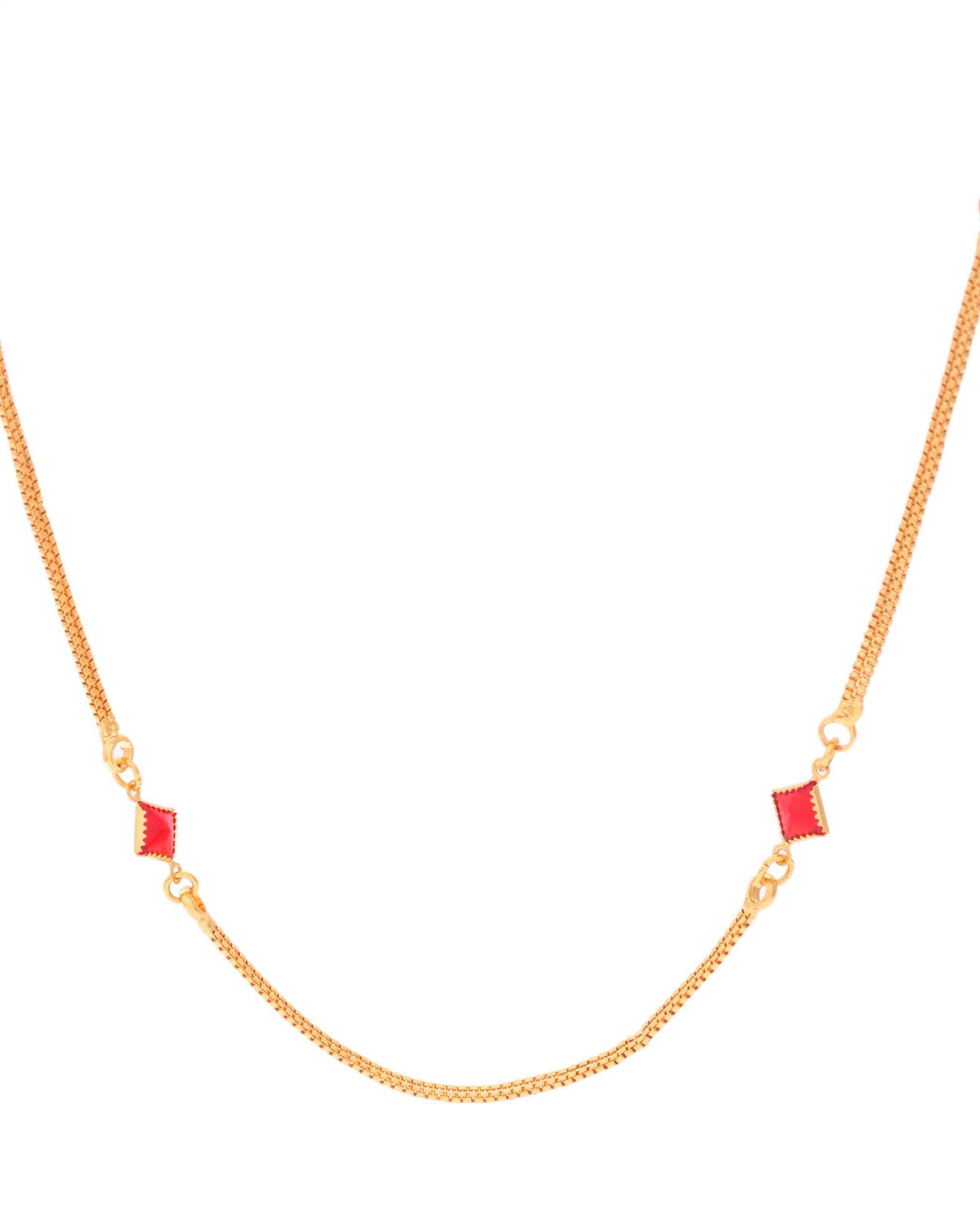 VOJ Gold-Polished Square Shapped Stainless Steel Chain For Women | Grocsy