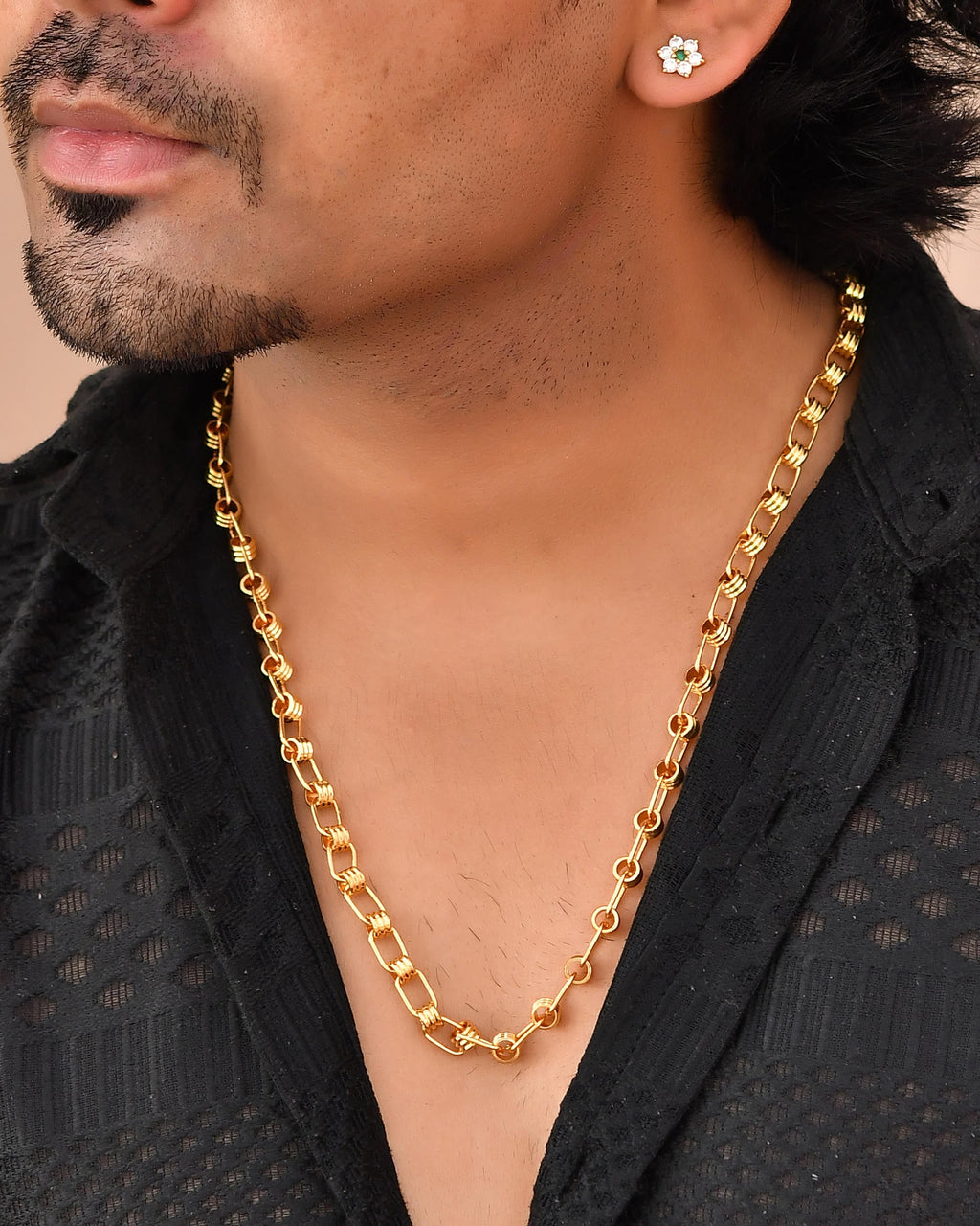 VOJ Gold-Polished Linked Chain For Men | Grocsy