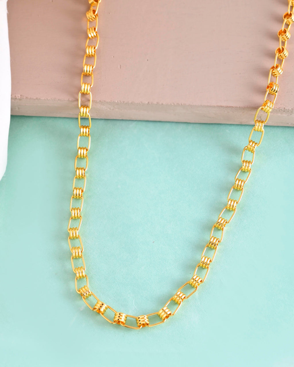 VOJ Gold-Polished Linked Chain For Men | Grocsy