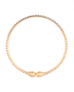 VOJ Set of 2 Gold-Polished AD Stones Studded Minimal Bangles