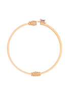 VOJ Set of 2 Gold-Polished Purple Stone Studded Bangles | Grocsy