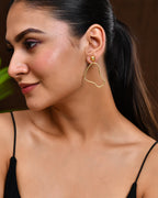 VOJ Gold Polished Anti Tarnish Designer Drop Earrings