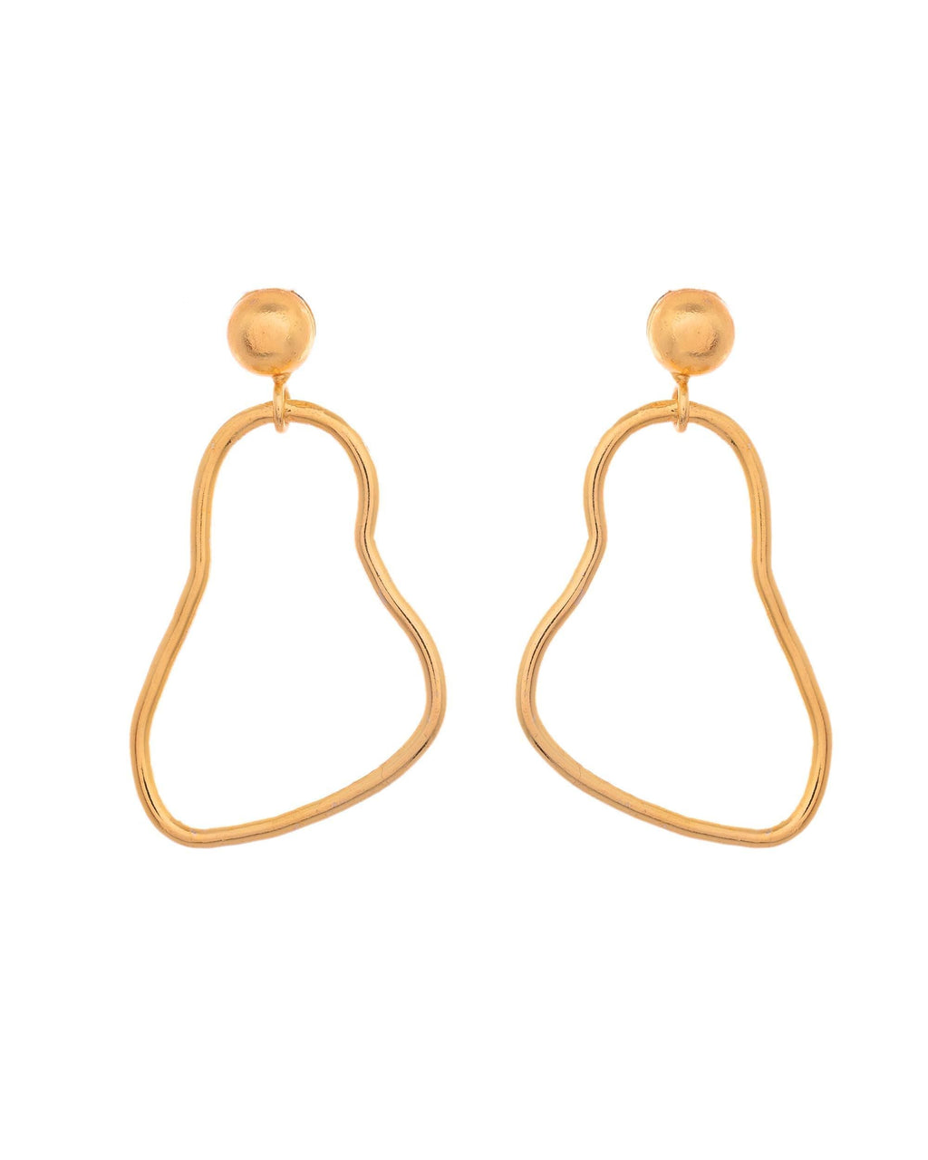 VOJ Gold Polished Anti Tarnish Designer Drop Earrings