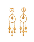 VOJ Gold Polished Elegant Anti Tarnish Big Drop Earrings | Grocsy