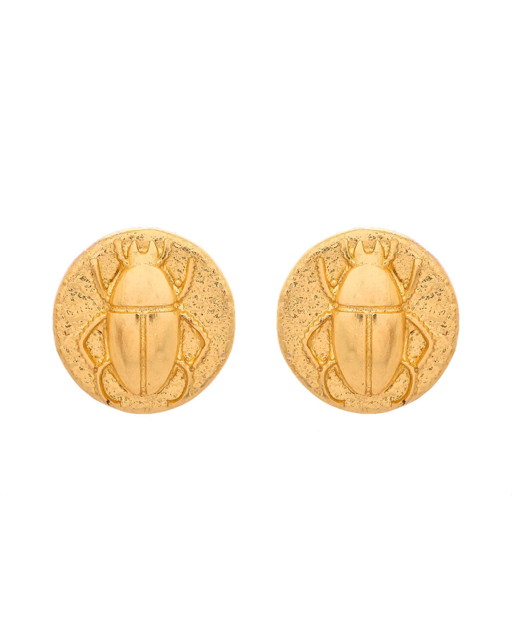 VOJ Gold Polished Designer Small Stud Earrings