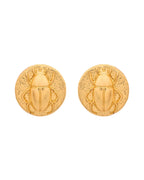 VOJ Gold Polished Designer Small Stud Earrings