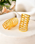 VOJ Gold Polished Circular Openable Ear Cuff