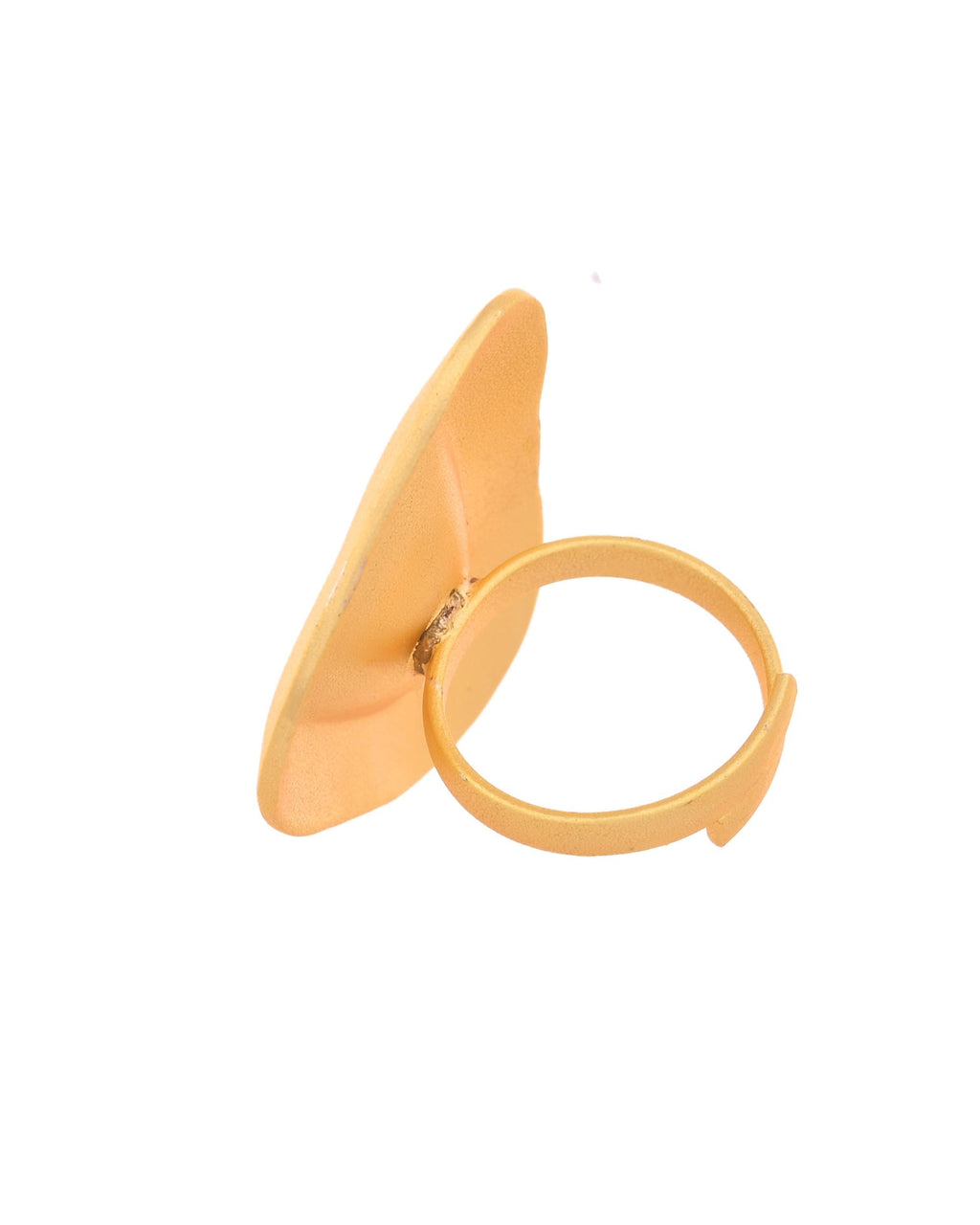 VOJ Gold Polished Geometric Shaped Big Ring | Grocsy