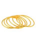 VOJ Set of 6, Gold Polished Anti Tarnish Bangles