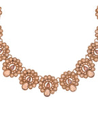 VOJ Copper Plated Stone Studded Circular Shaped Jewellery Set With Maang Tikka | Grocsy