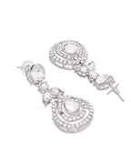 VOJ Silver-Plated CZ Studded Jewellery Set With Maang Tikka | Grocsy