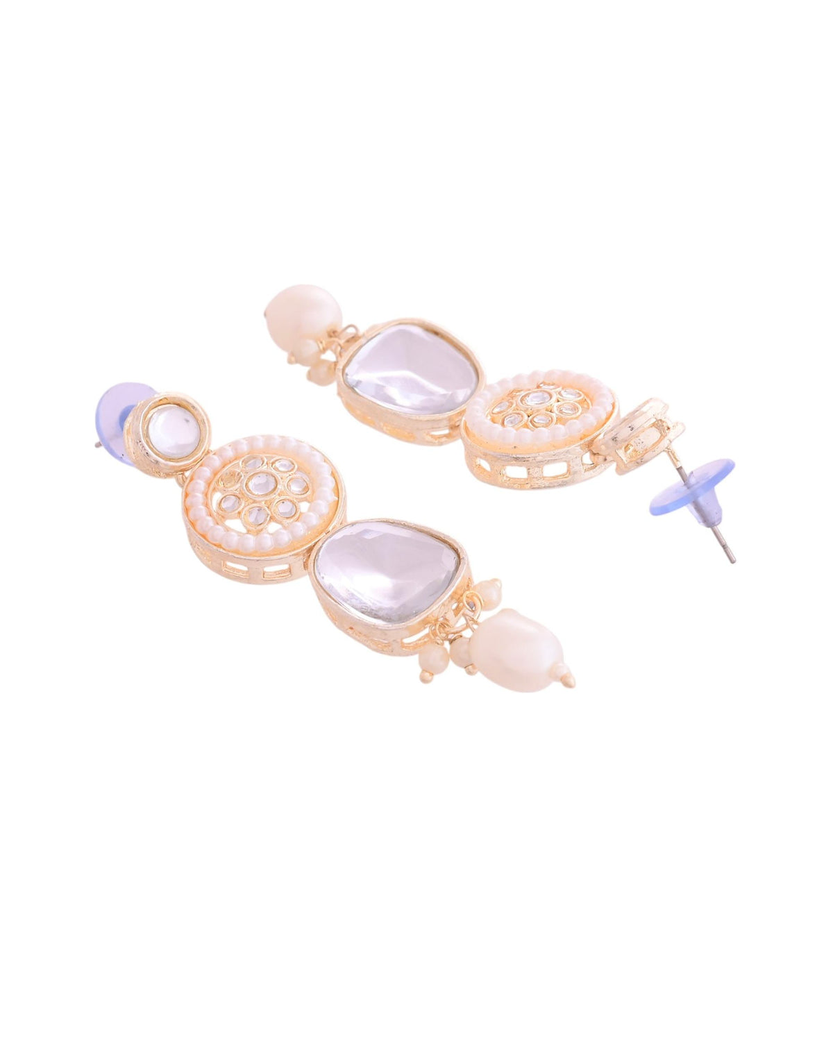 VOJ Gold Polished Artificial Beads And Stone Studded Necklace Set With Maang Tikka
