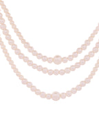 VOJ Gold Polished Artifical Pearl Mutli Layer Necklace And Earrings Set | Grocsy