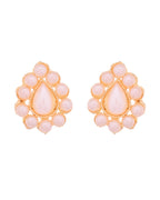 VOJ Gold Polished Artifical Pearl Mutli Layer Necklace And Earrings Set | Grocsy
