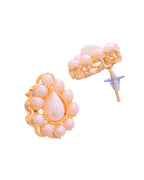 VOJ Gold Polished Artifical Pearl Mutli Layer Necklace And Earrings Set | Grocsy