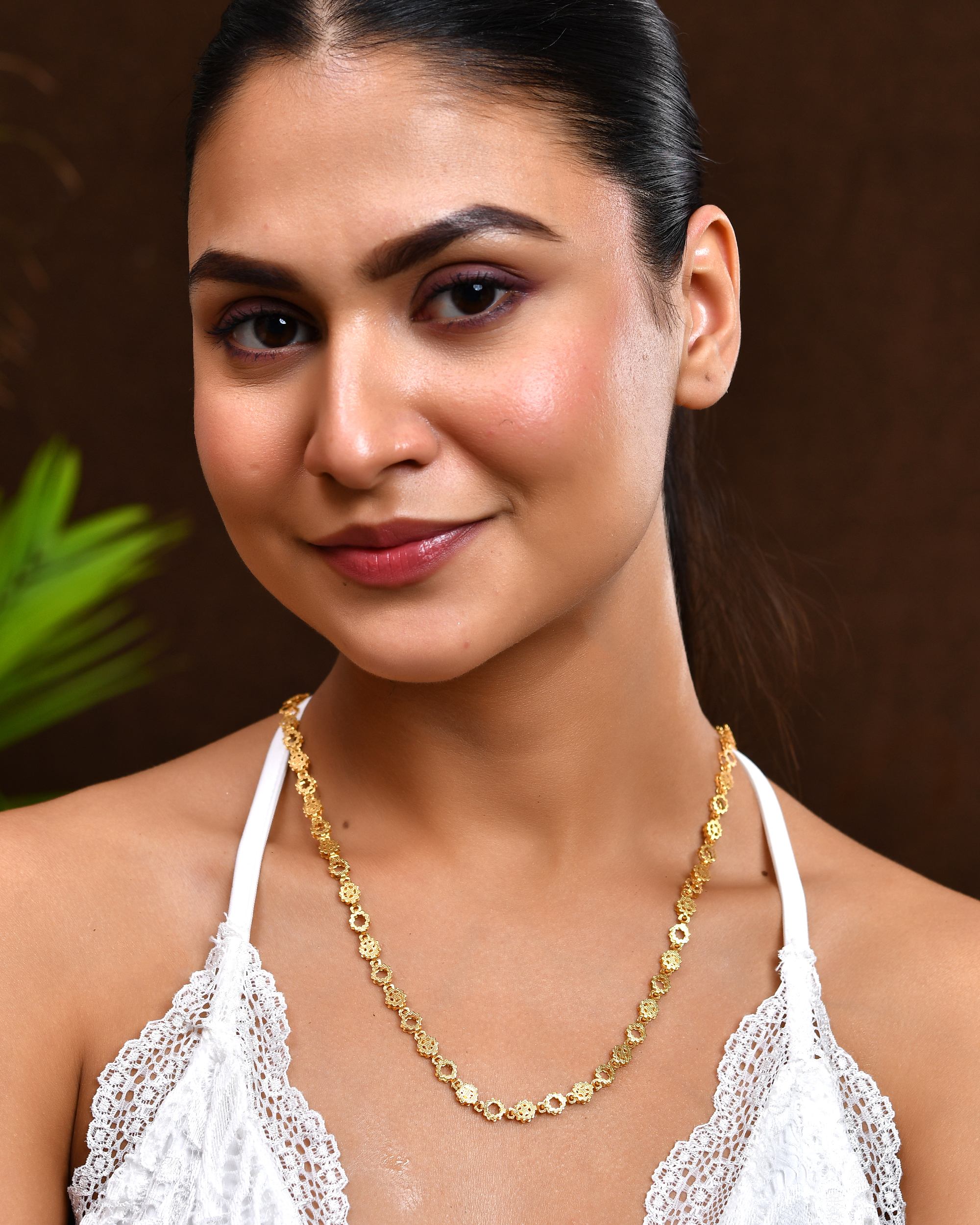 VOJ Gold Polished Geometric Shaped Stainless Steel Chain For Women | Grocsy
