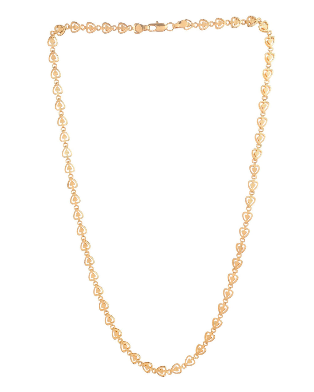 VOJ Gold Polished Heart Shaped Stainless Steel Chain For Women | Grocsy
