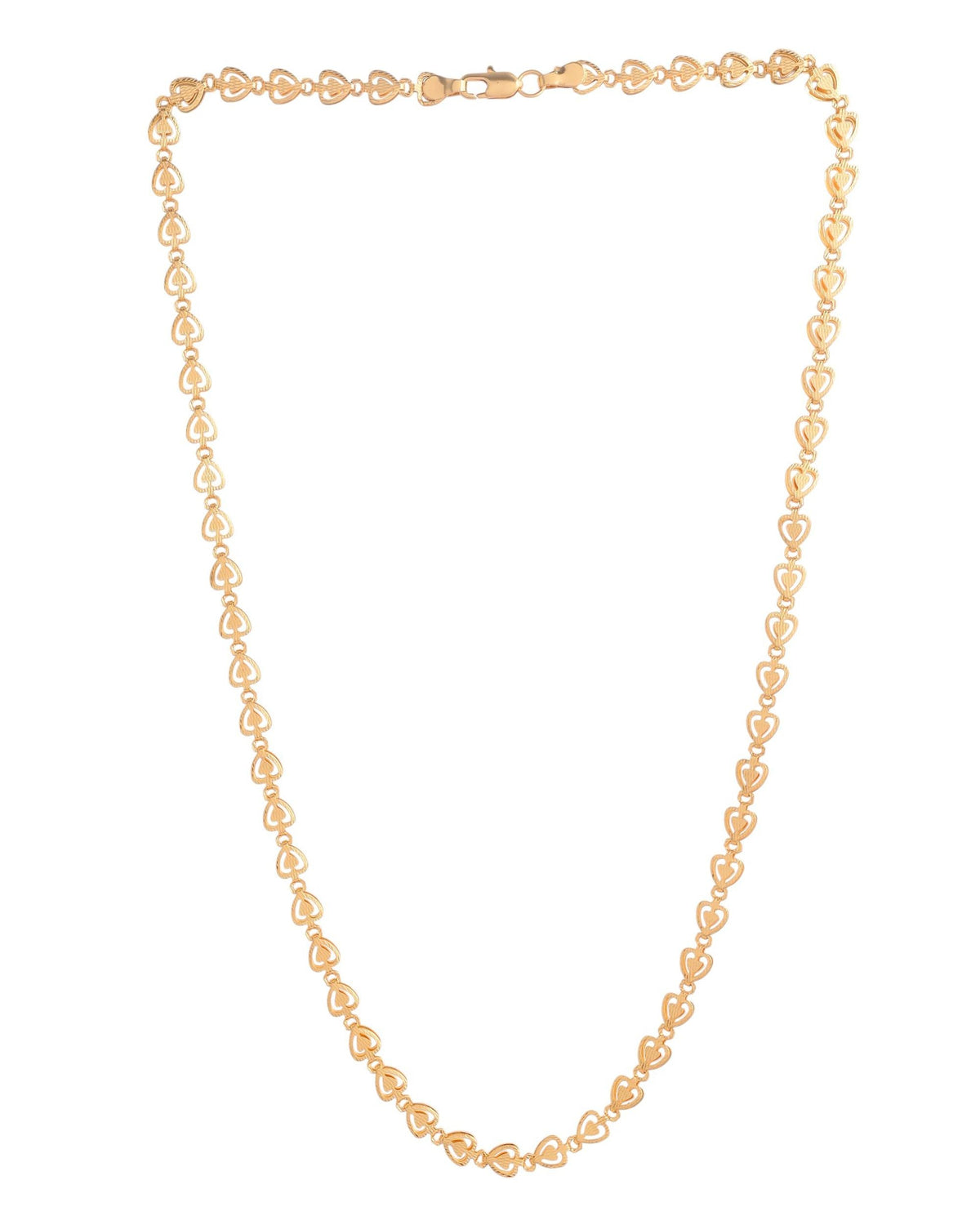 VOJ Gold Polished Heart Shaped Stainless Steel Chain For Women | Grocsy