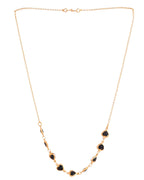 VOJ Gold Polished Stainless Steel Black Hear Shaped Stone Chain | Grocsy