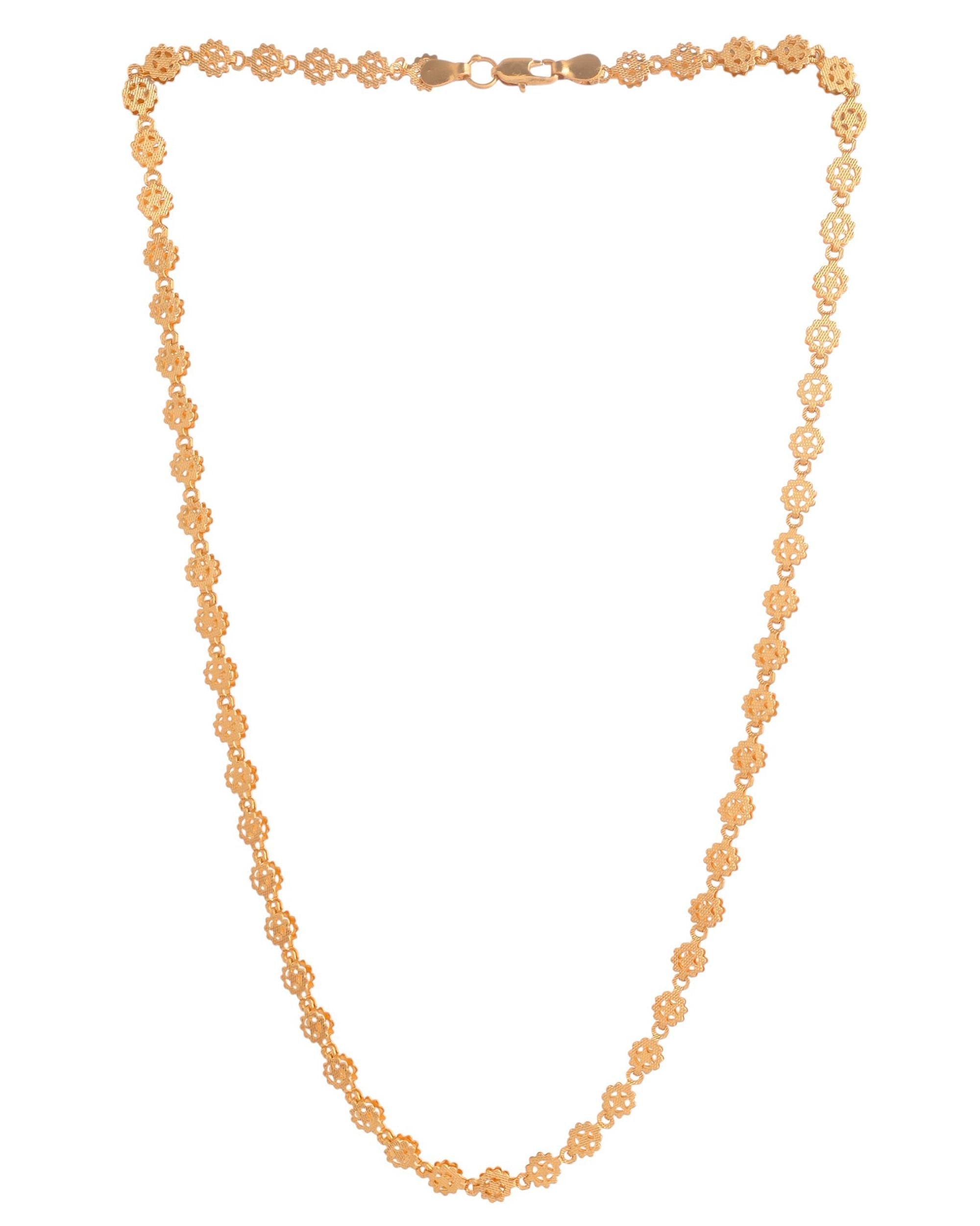 VOJ Women Gold Polished Geometric Shaped Stainless Steel Chain | Grocsy