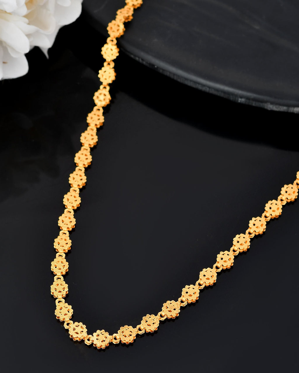 VOJ Women Gold Polished Geometric Shaped Stainless Steel Chain | Grocsy