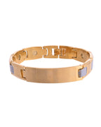 VOJ Men's Dual Toned Grid Bracelet