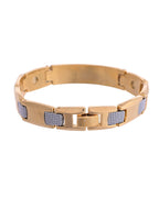 VOJ Men's Dual Toned Grid Bracelet