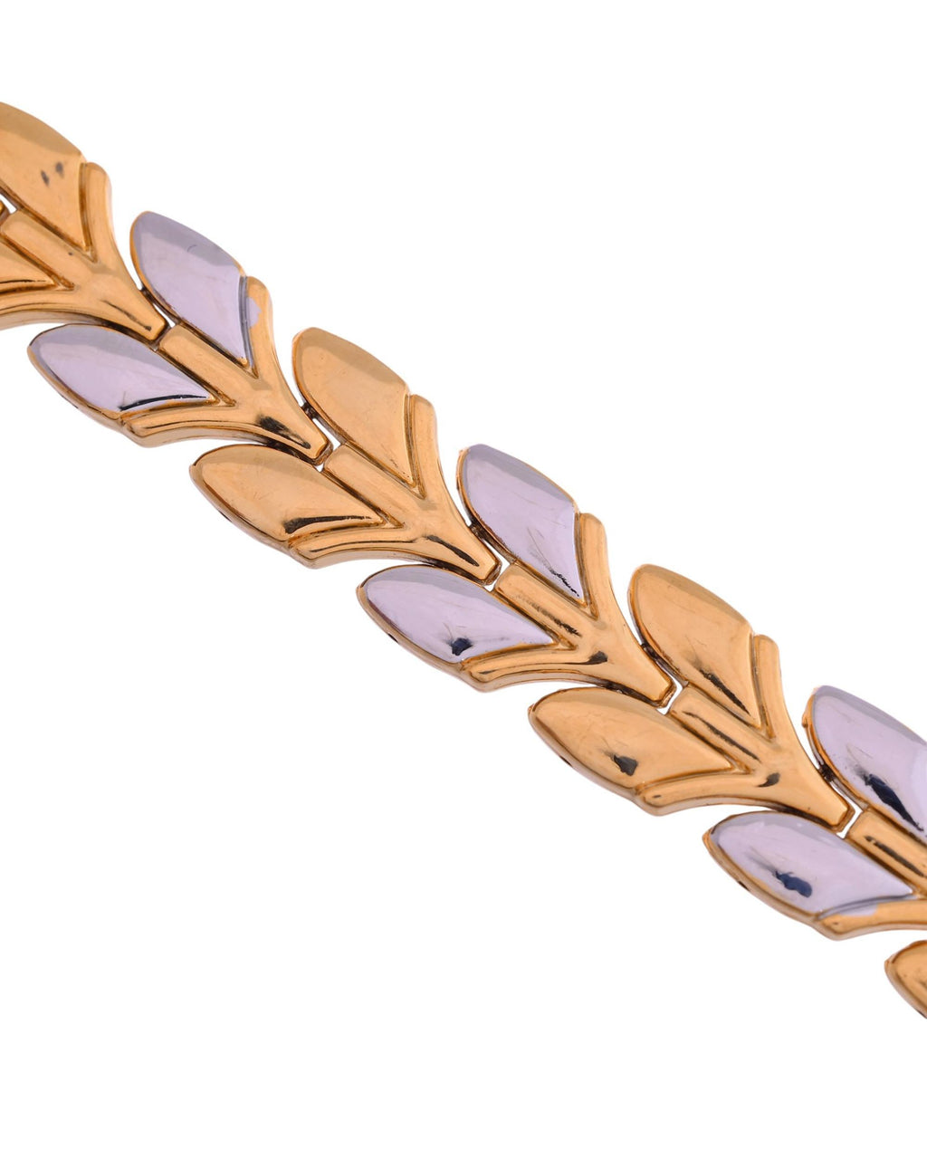 VOJ Gold Toned & Silver-Toned Stainless Steel Magnetic Wheat Chain Bracelet