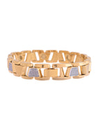 VOJ Stainless Steel Men's Gold Polished Link Bracelet