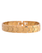 VOJ Textured Gold Polished Men's Bracelet