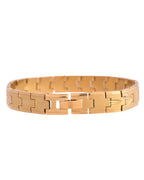 VOJ Textured Gold Polished Men's Bracelet