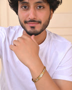 VOJ Dual Plated Textured Men’s Bracelet | Grocsy