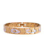 VOJ Dual Plated Textured Men’s Bracelet | Grocsy
