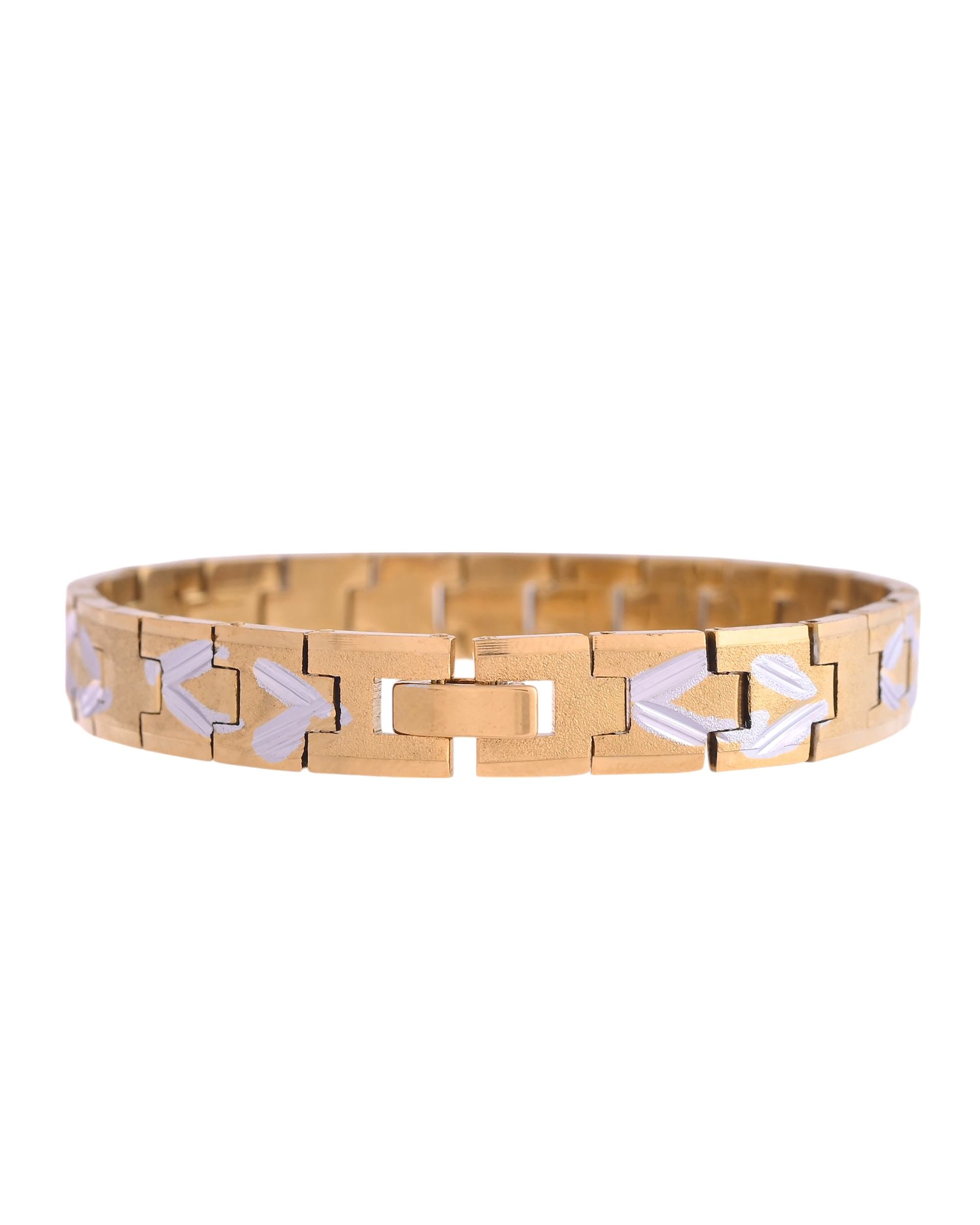 VOJ Dual Plated Textured Men’s Bracelet | Grocsy