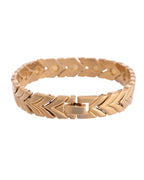 VOJ Gold Toned Magnetic Therapy Bracelet for Men