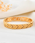 VOJ Gold Toned Magnetic Therapy Bracelet for Men