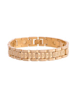 VOJ Men's Gold-Toned Textured Tungsten Steel Magnetic Bracelet