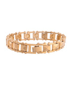 VOJ Geometric Design Gold Polished Bracelet