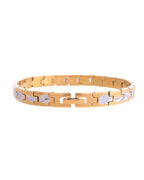 VOJ Men's Double Toned Textural Stainless Steel Bracelet