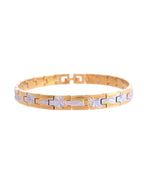 VOJ Men's Double Toned Textural Stainless Steel Bracelet