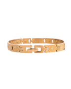 VOJ Gold And Silver Toned Stainless Steel Textural Bracelet For Men