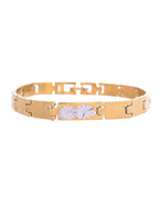 VOJ Gold And Silver Toned Stainless Steel Linked Bracelet For Men