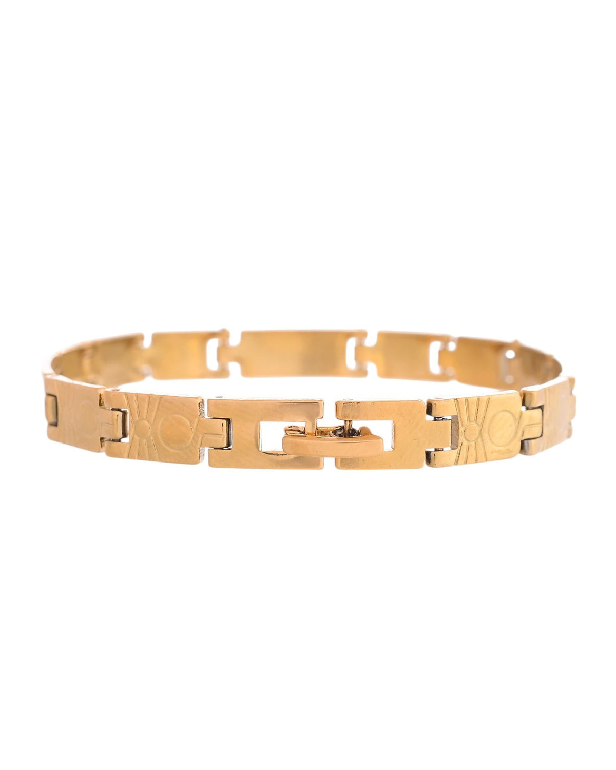 VOJ Gold And Silver Toned Stainless Steel Linked Bracelet For Men