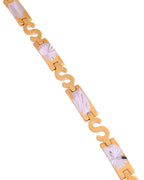 VOJ Gold And Silver Toned Stainless Steel Dolor Sign Bracelet For Men